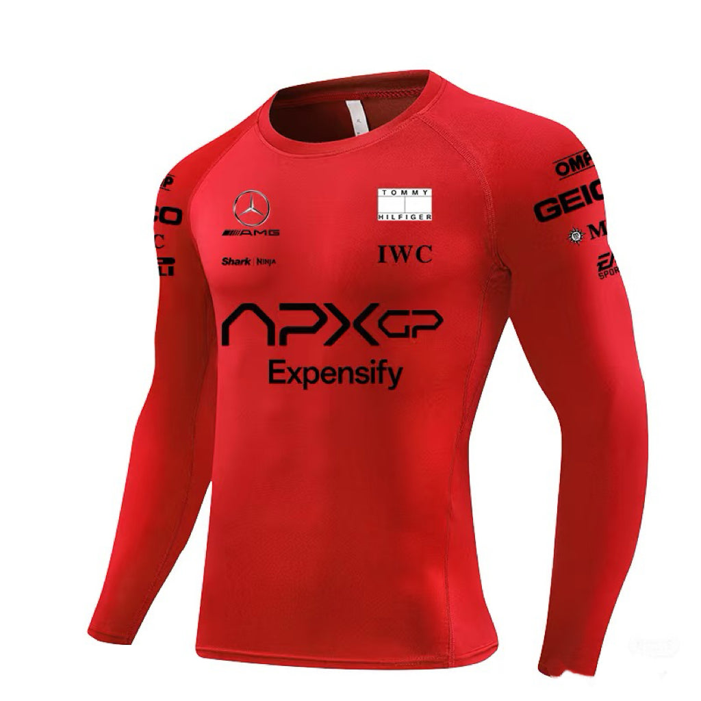 Brad Pitt same style F1 tight racing suit red