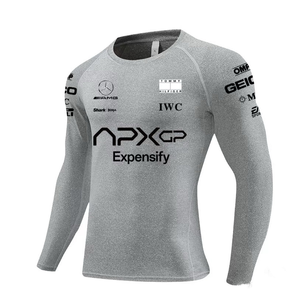 Brad Pitt same style F1 tight racing suit grey