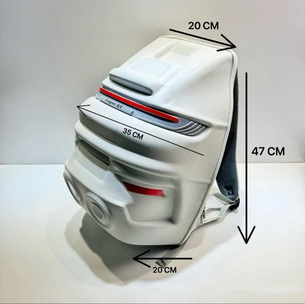 Porsche style backpack  White color