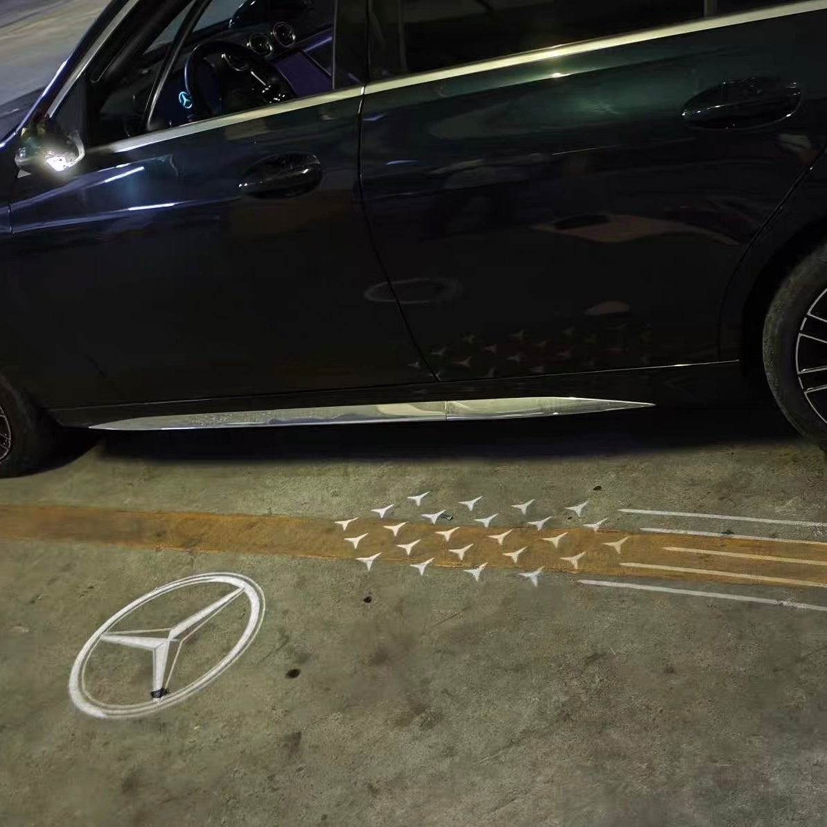 Mercedes Benz Door Wing  Mirror with Projection Logo 023