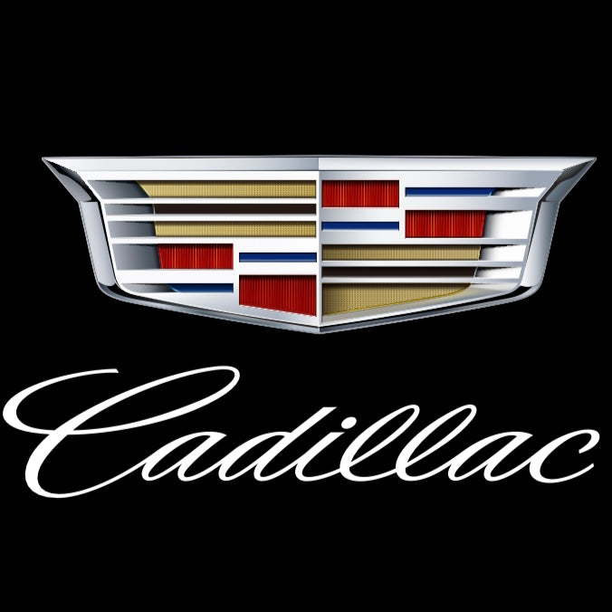 CADILLAC ORIGINAL LOGO PROJECTOT LIGHTS Nr.256 (quantità 1 = 2 pellicole logo /2 luci porta） 