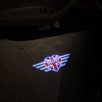 MINI  BRITISH NATIONAL FLAG WITH MINI  LOGO PROJECROTR LIGHTS Nr.10 (quantity  1 =  2 Logo Film /  2 door lights)
