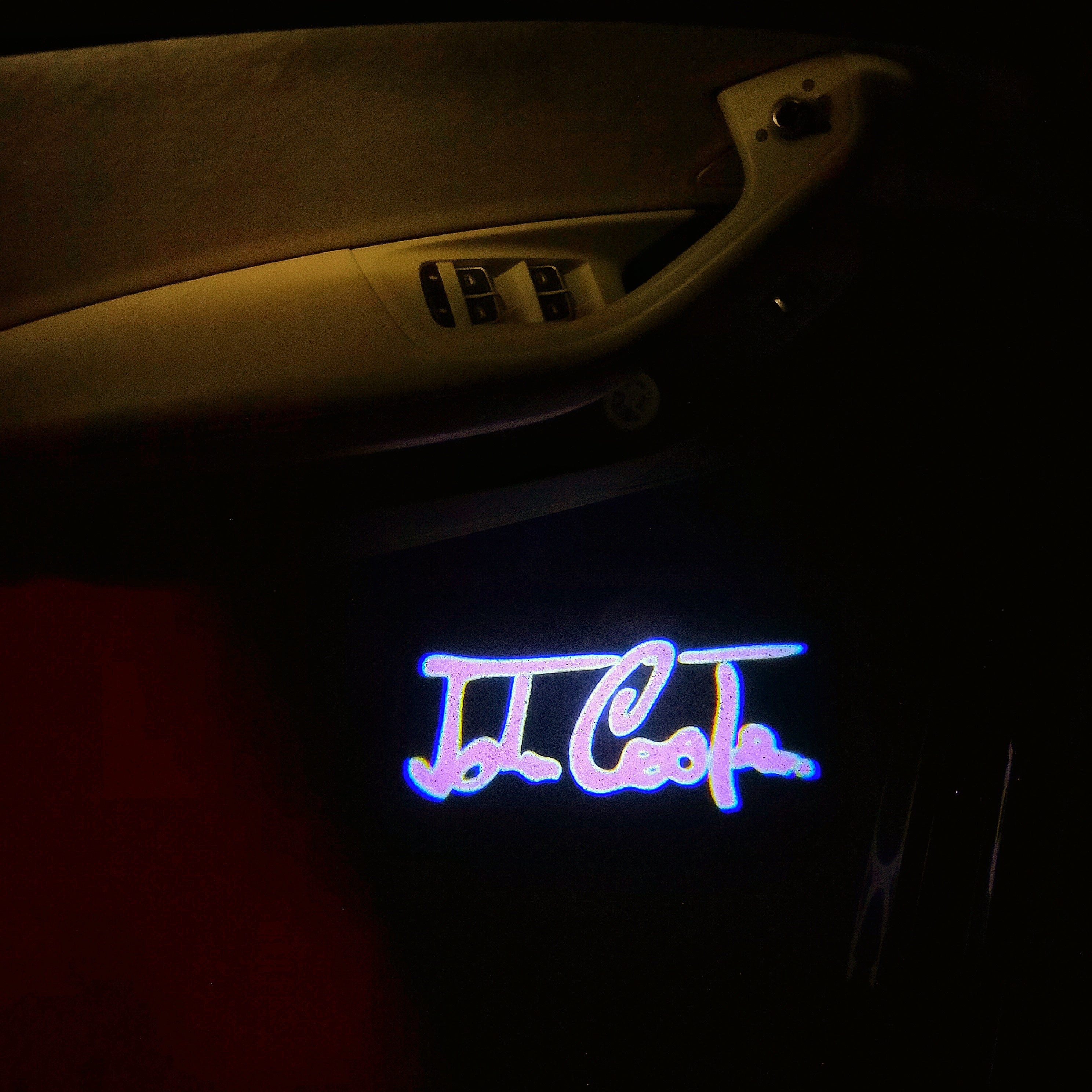 MINI JOHN COOPER LOGO PROJECROTR LIGHTS Nr.112 (quantity  1 =  2 Logo Film /  2 door lights)