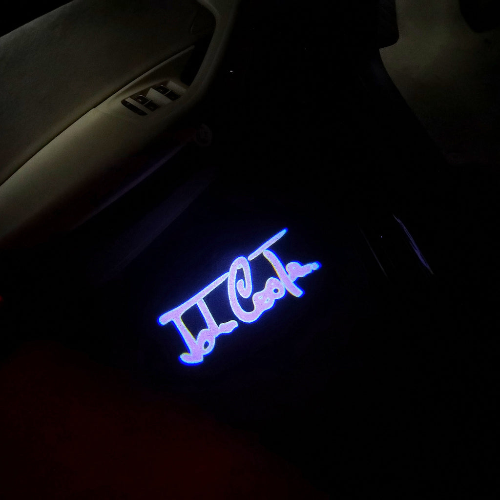MINI JOHN COOPER LOGO PROJECROTR LIGHTS Nr.112 (quantity  1 =  2 Logo Film /  2 door lights)