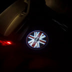 MINI  BRITISH NATIONAL FLAG WITH MINI  LOGO PROJECROTR LIGHTS Nr.03 (quantity  1 =  2 Logo Film /  2 door lights)