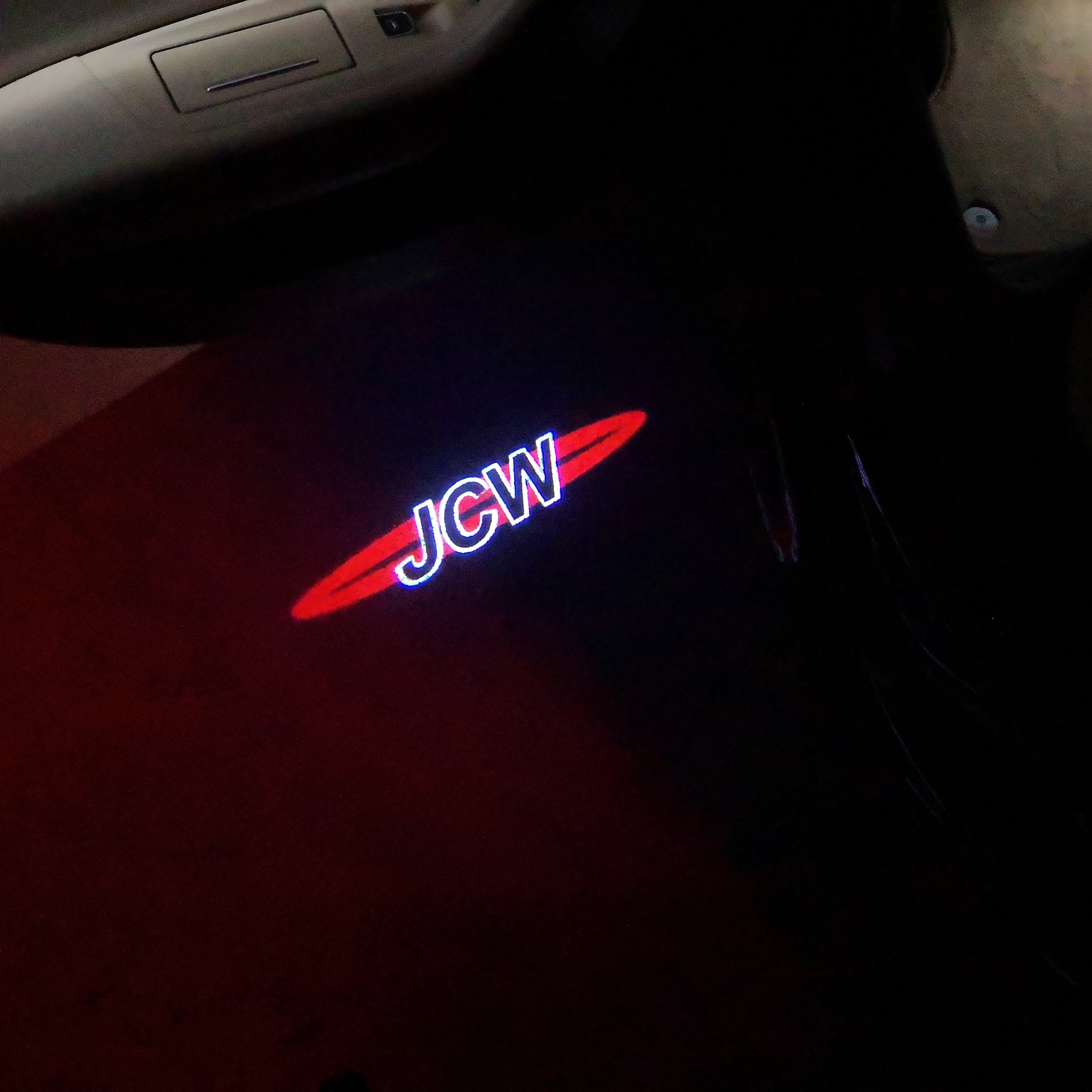 MINI JCW LOGO PROJECROTR LIGHTS Nr.116 (quantity  1 =  2 Logo Film /  2 door lights)