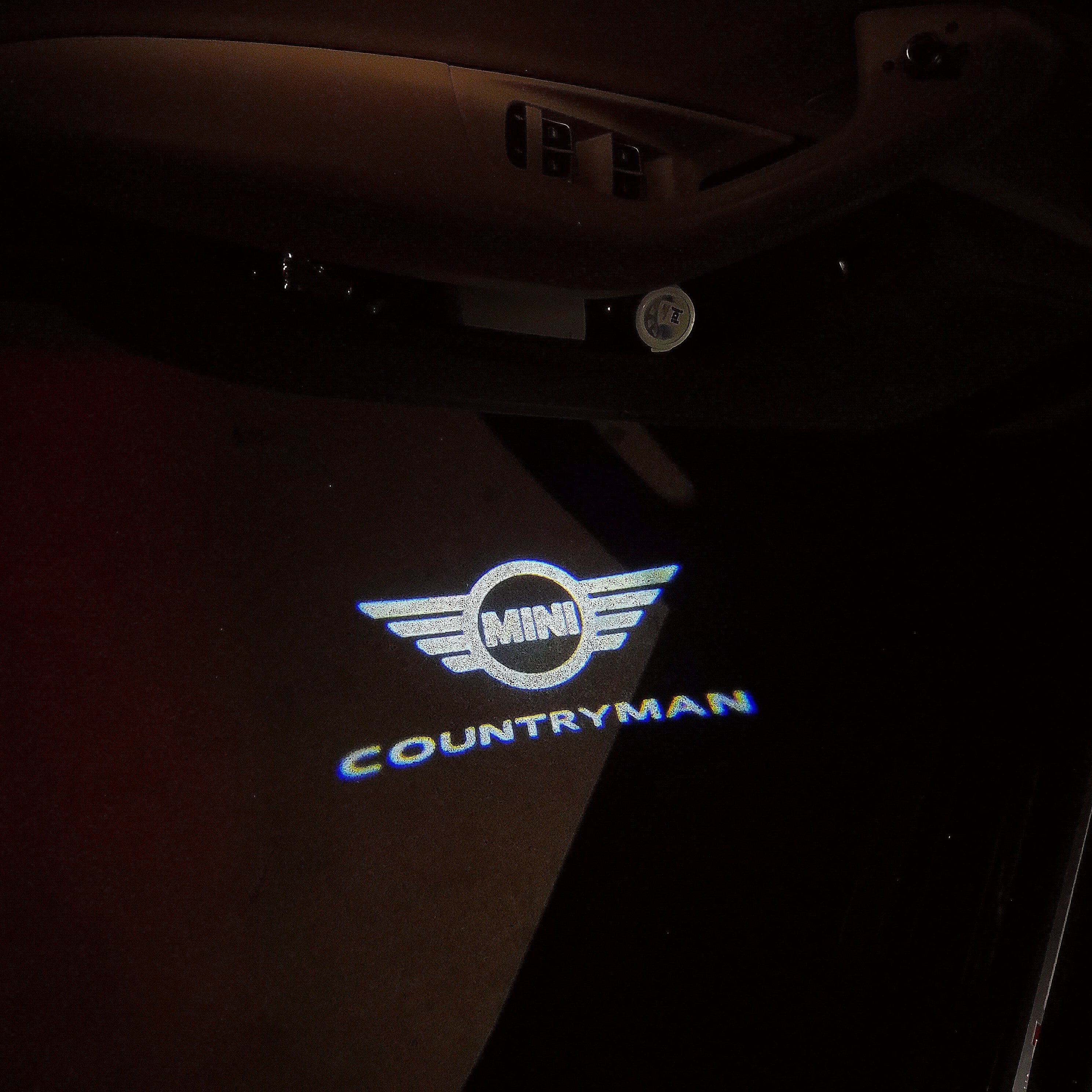 MINI COUNTRYMAN LOGO PROJECROTR LIGHTS Nr.136 (quantity  1 =  2 Logo Film /  2 door lights)