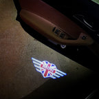 MINI  BRITISH NATIONAL FLAG WITH MINI  LOGO PROJECROTR LIGHTS Nr.10 (quantity  1 =  2 Logo Film /  2 door lights)