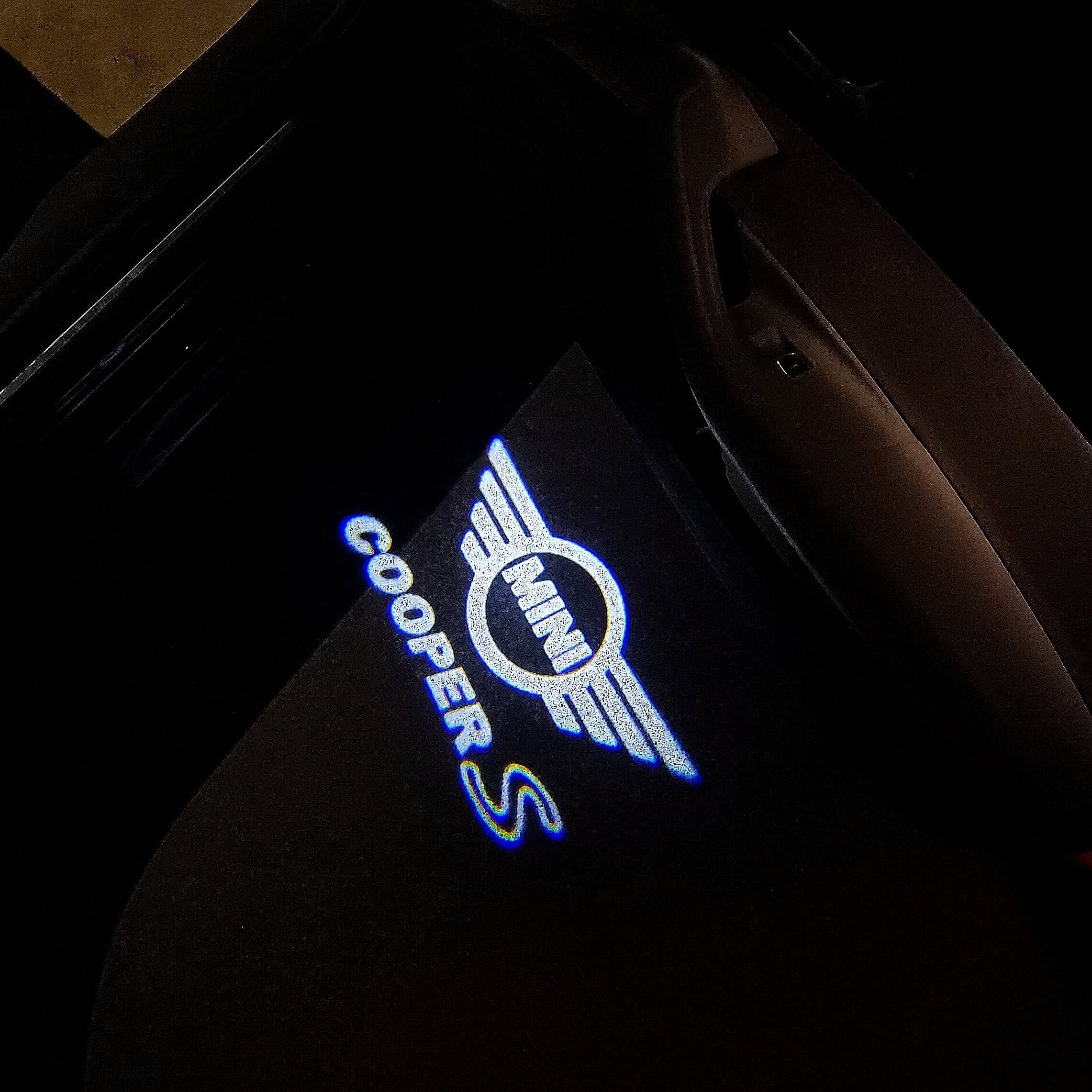 MINI COOPER S  LOGO PROJECROTR LIGHTS Nr.139 (quantity  1 =  2 Logo Film /  2 door lights)