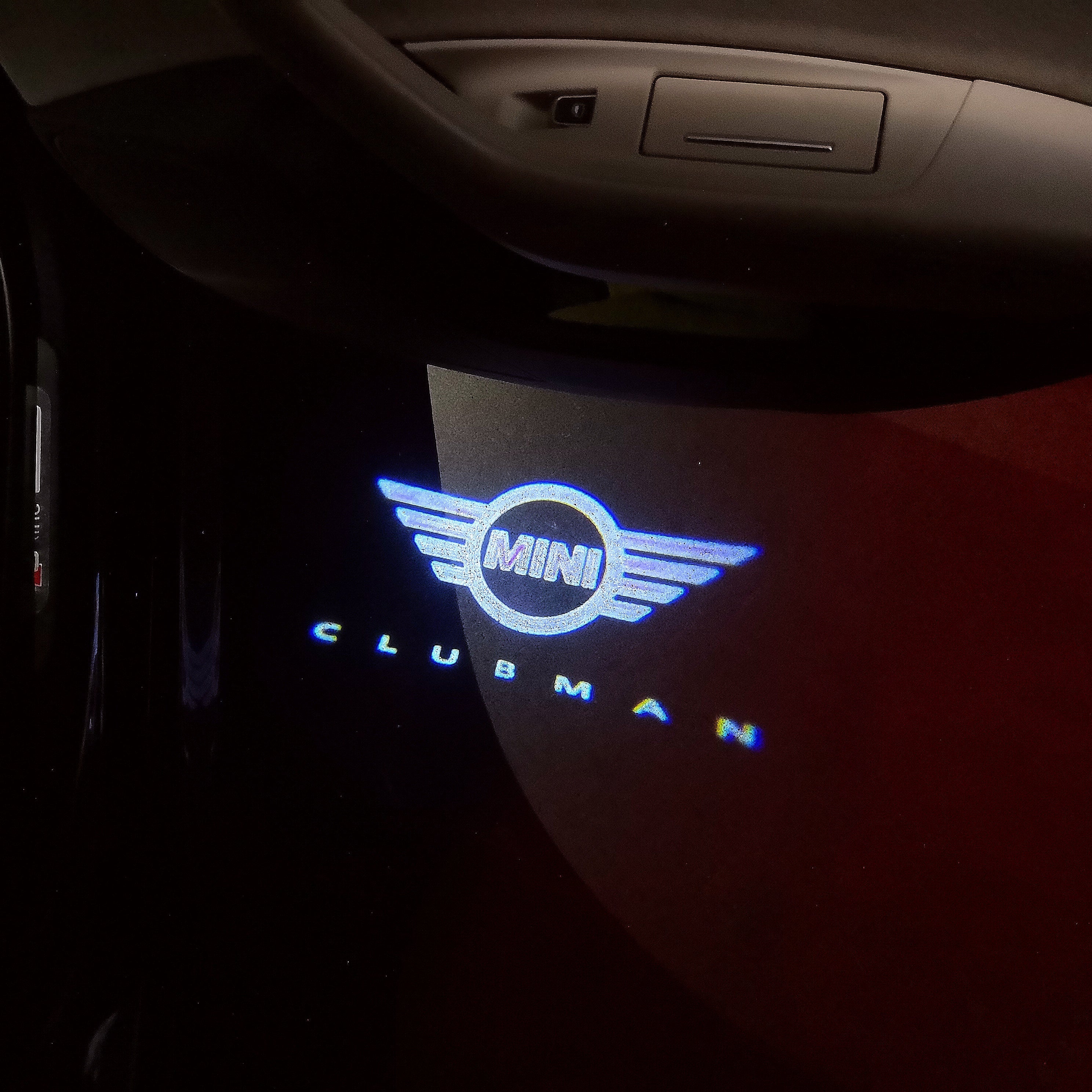 MINI CLUBMAN LOGO PROJECROTR LIGHTS Nr.143 (quantity  1 =  2 Logo Film /  2 door lights)