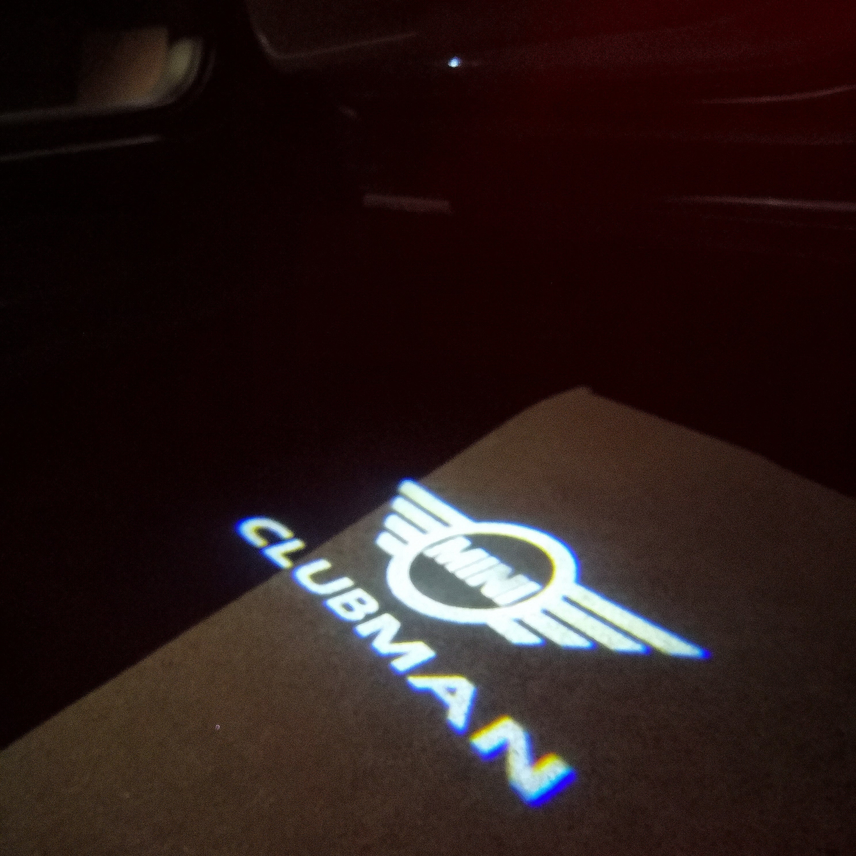 MINI CLUBMAN LOGO PROJECROTR LIGHTS Nr.135 (quantity  1 =  2 Logo Film /  2 door lights)