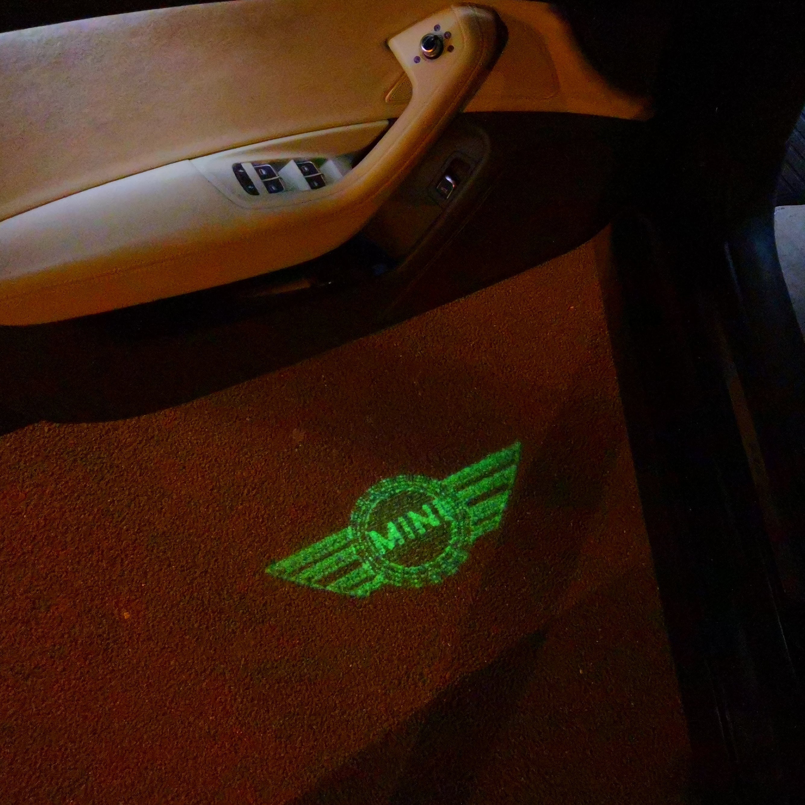 MINI ORIGINAL LOGO PROJECROTR LIGHTS Nr.58 (quantity  1 =  2 Logo Film /  2 door lights)