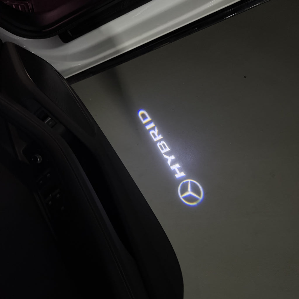 MERCEDES BENZ HYBRID LOGO PROJECTOT LIGHTS  (quantity 1 = 1 set /2 door lights with 2 logo films)Nr.02M248