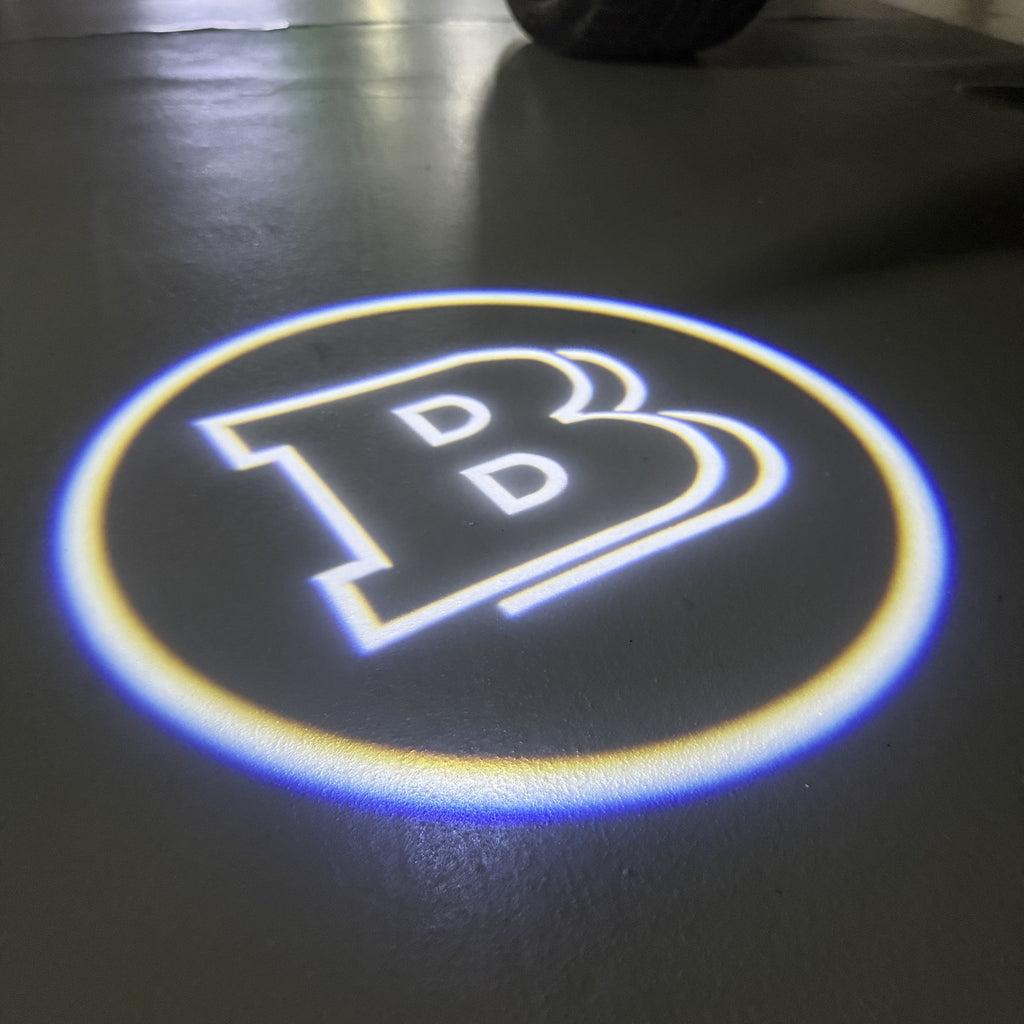 MERCEDES BENZ BRABUS LOGO PROJECTOT LIGHTS  (quantity 1 = 1 set /2 door lights with 2 logo films)Nr.02M247