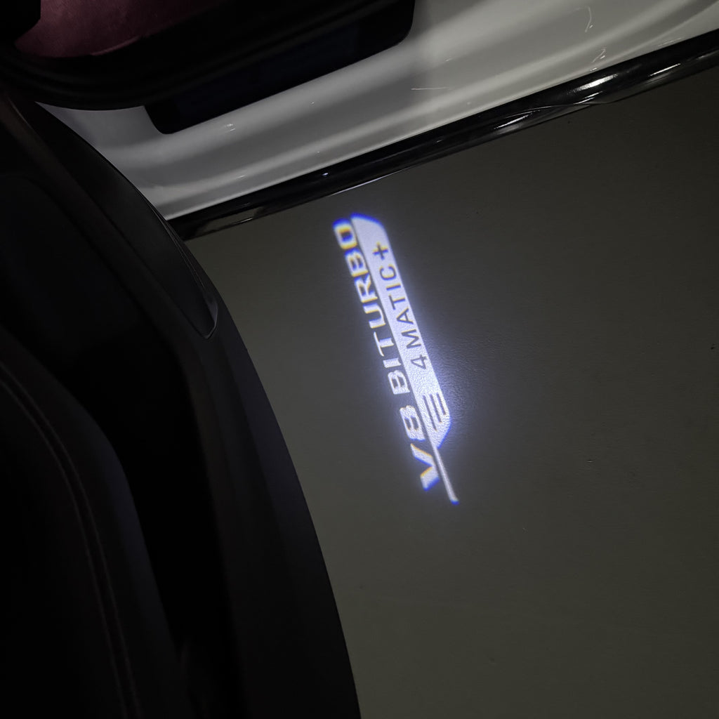 MERCEDES BENZ V8 LOGO PROJECTOT LIGHTS  (quantity 1 = 1 set /2 door lights with 2 logo films)Nr.02M229