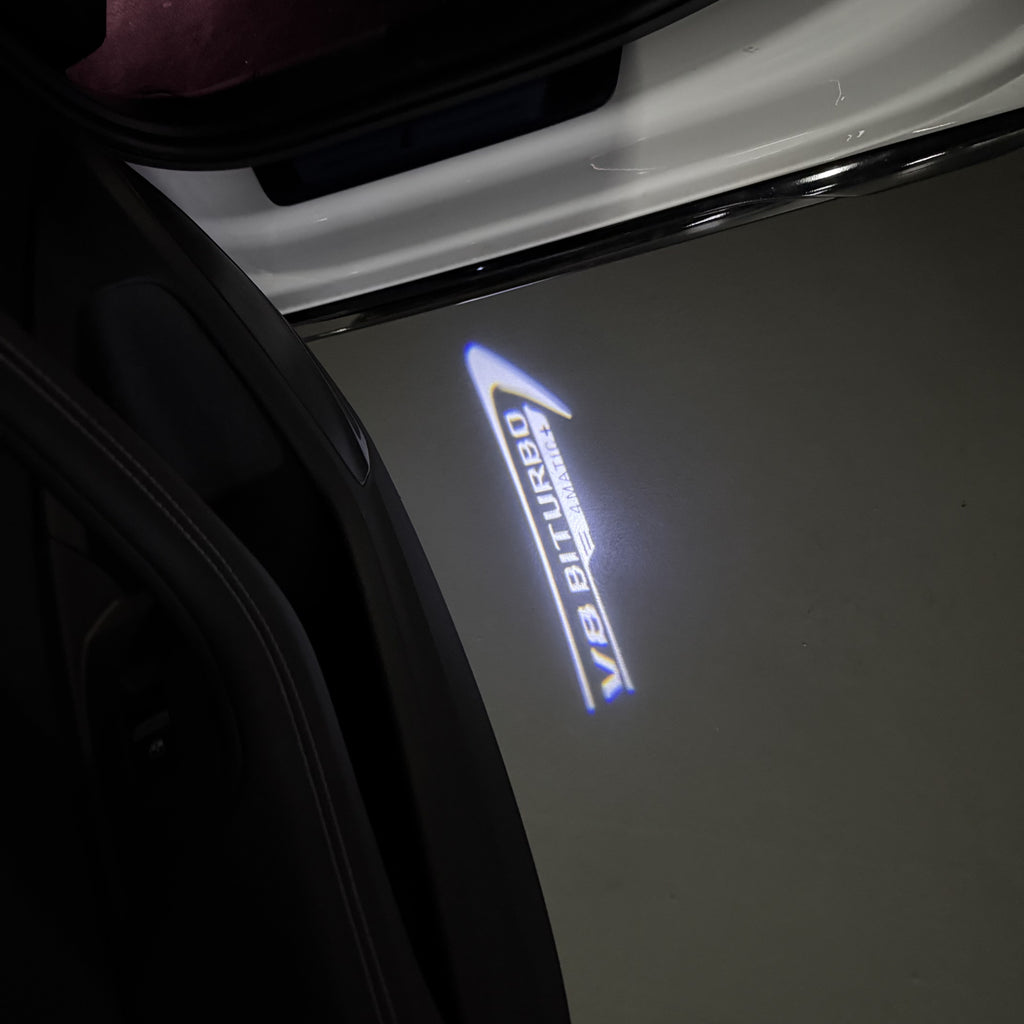 MERCEDES BENZ V8 LOGO PROJECTOT LIGHTS  (quantity 1 = 1 set /2 door lights with 2 logo films)Nr.02M251