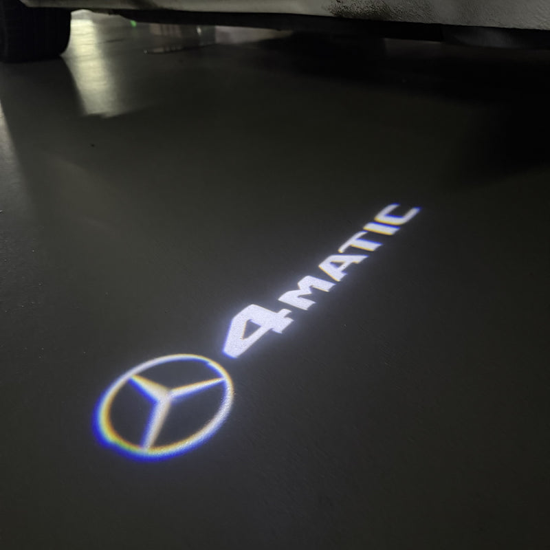 MERCEDES BENZ 4 MATIC LOGO PROJECTOT LIGHTS  (quantity 1 = 1 set /2 door lights with 2 logo films)Nr.02M250