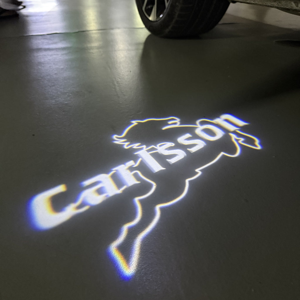 MERCEDES BENZ CARLSSON LOGO PROJECTOT LIGHTS  (quantity 1 = 1 set /2 door lights with 2 logo films)Nr.02M241