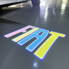 FIAT ORIGINAL LOGO PROJECTOT LIGHTS  (quantity  1 =  2 Logo Film /  2 door lights)Nr.48ER29