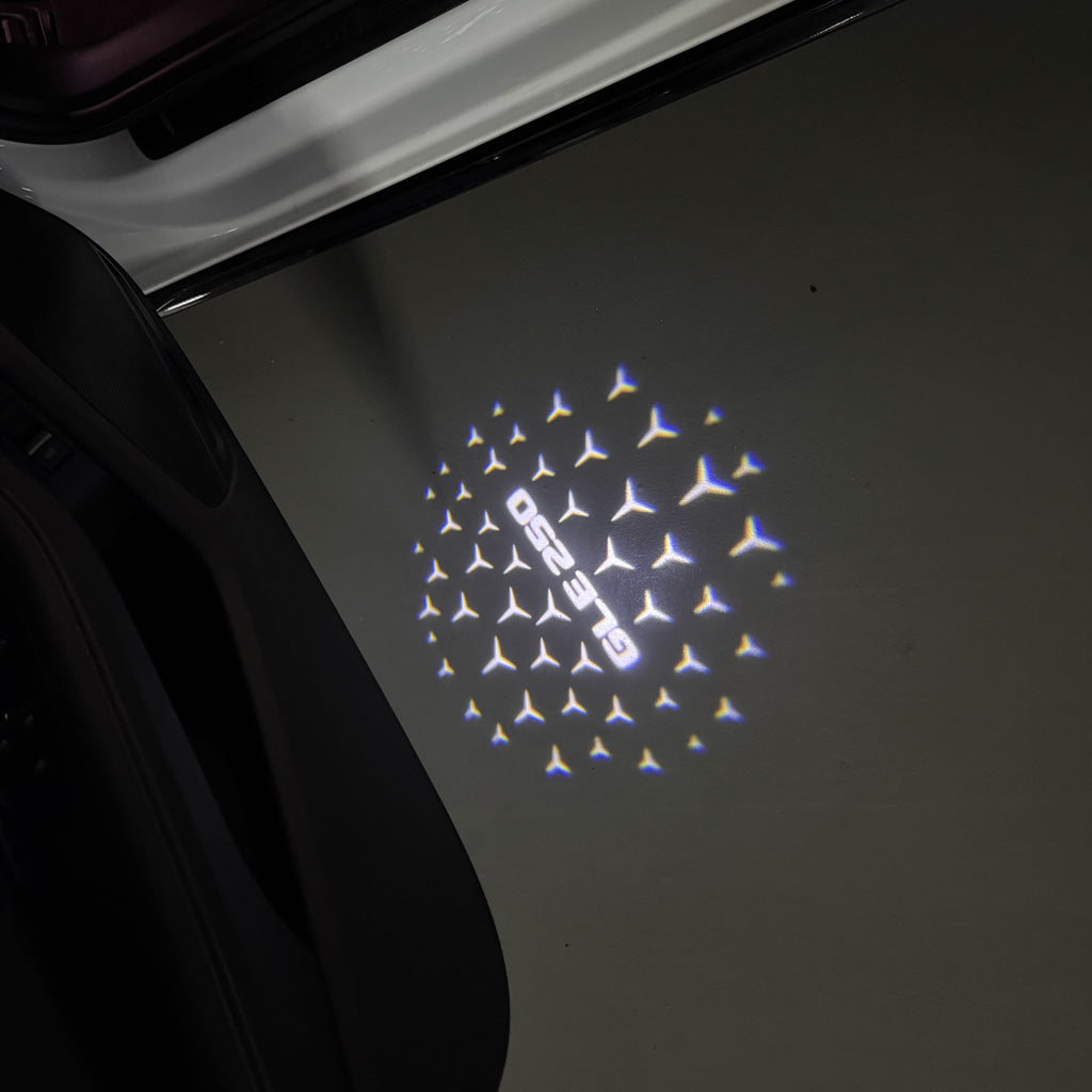 MERCEDES BENZ GLE 250 LOGO PROJECTOT LIGHTS  (quantity 1 = 1 set /2 door lights with 2 logo films)Nr.02M448