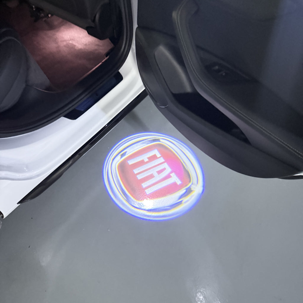 FIAT ORIGINAL LOGO PROJECTOT LIGHTS Nr.48 (quantity  1 =  2 Logo Film /  2 door lights)