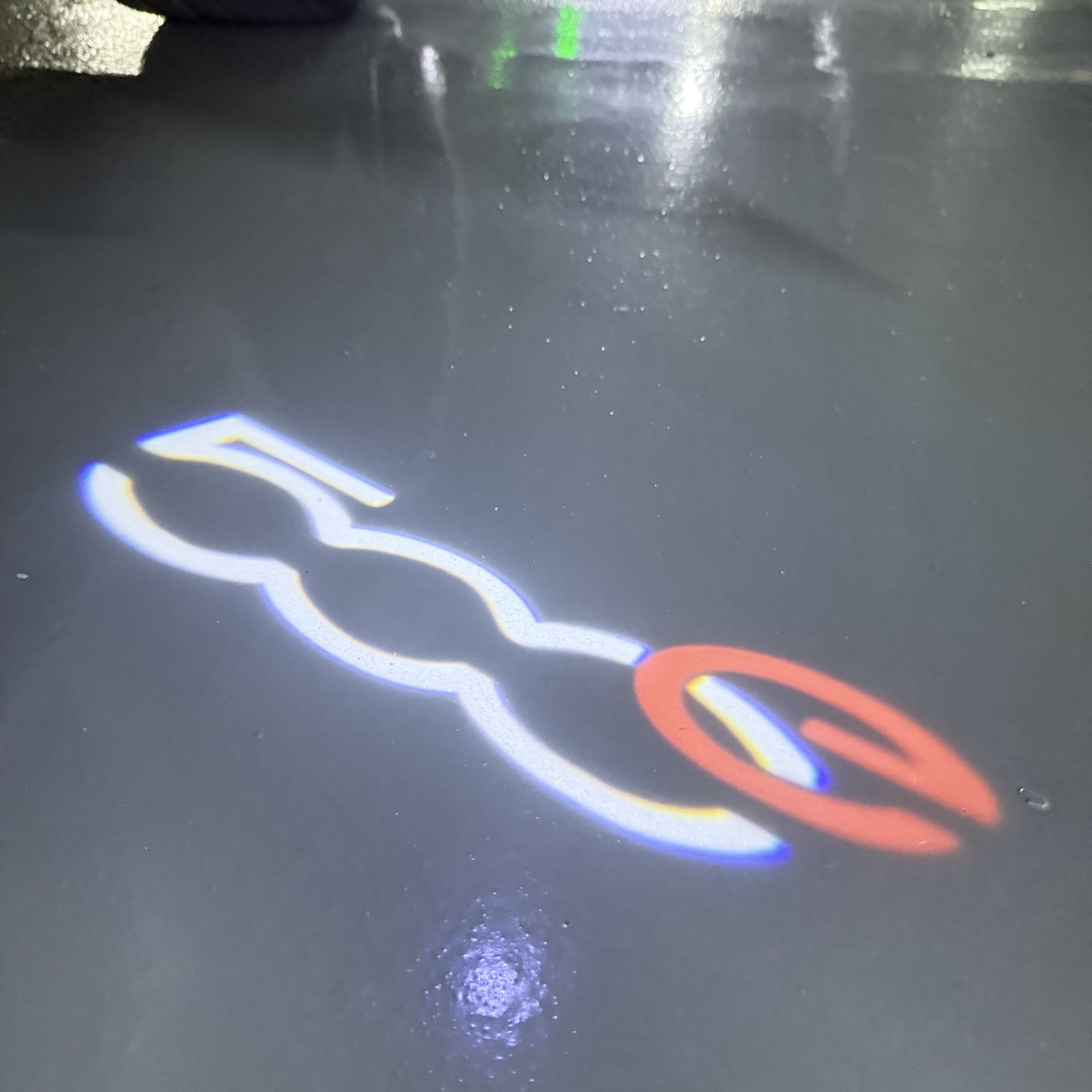 FIAT 500 LOGO PROJECTOT LIGHTS  (quantity  1 =  2 Logo Film /  2 door lights)Nr.48ER01