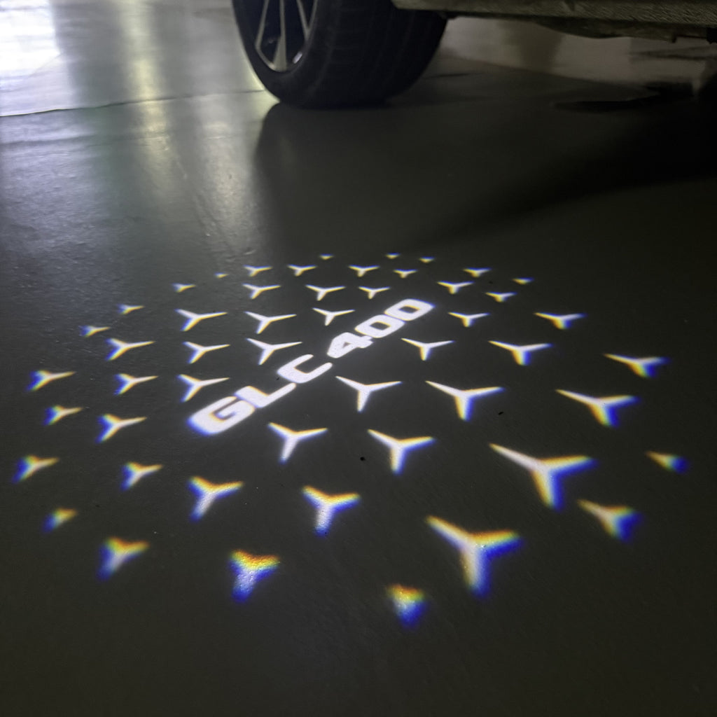 MERCEDES BENZ GLC 400 LOGO PROJECTOT LIGHTS  (quantity 1 = 1 set /2 door lights with 2 logo films)Nr.02M442