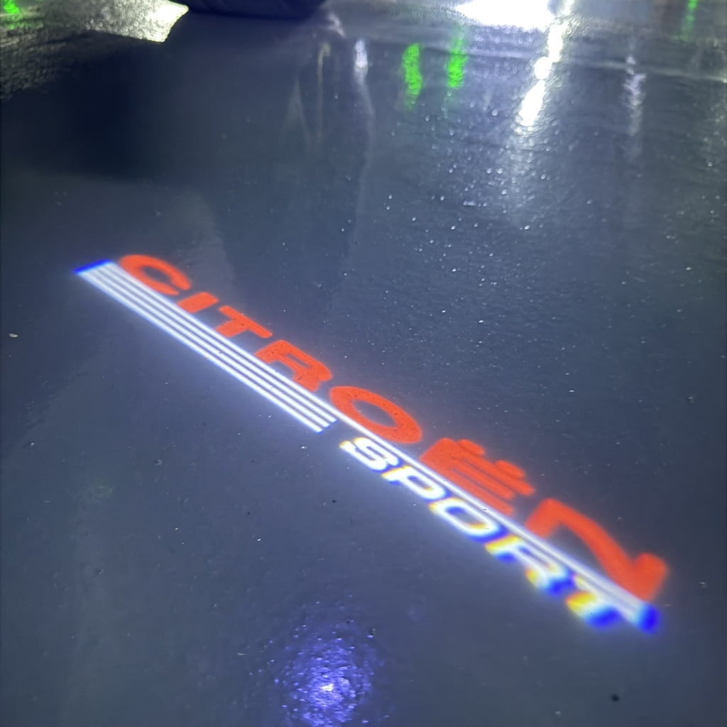 CITROËN SPORT LOGO PROJECTOT LIGHTS (quantity 1 = 2 Logo Films /2 door lights）Nr.2805S13b1f1w3