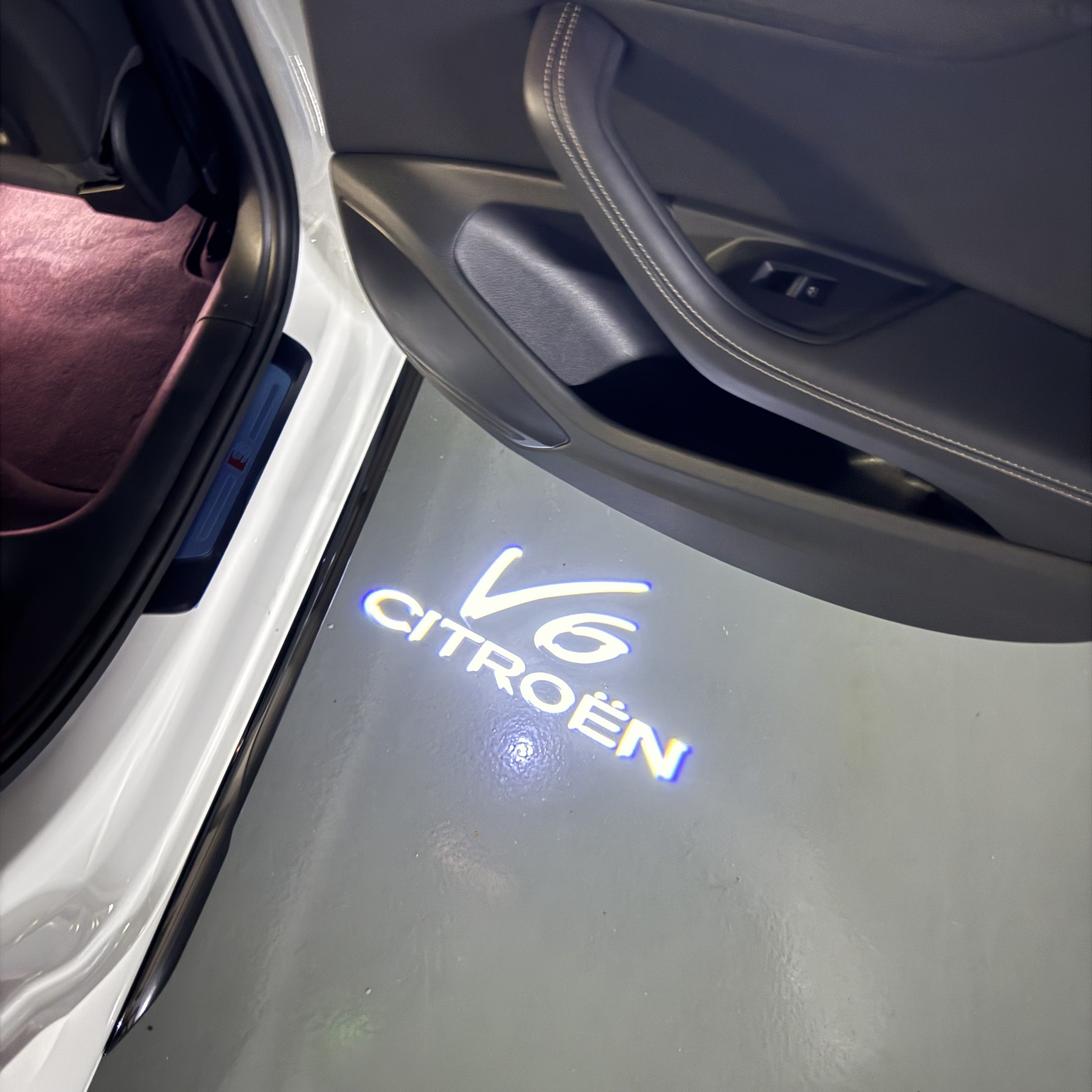 CITROËN V6 LOGO PROJECTOT LIGHTS (quantity 1 = 2 Logo Films /2 door lights）Nr.2805S13b1f1w8