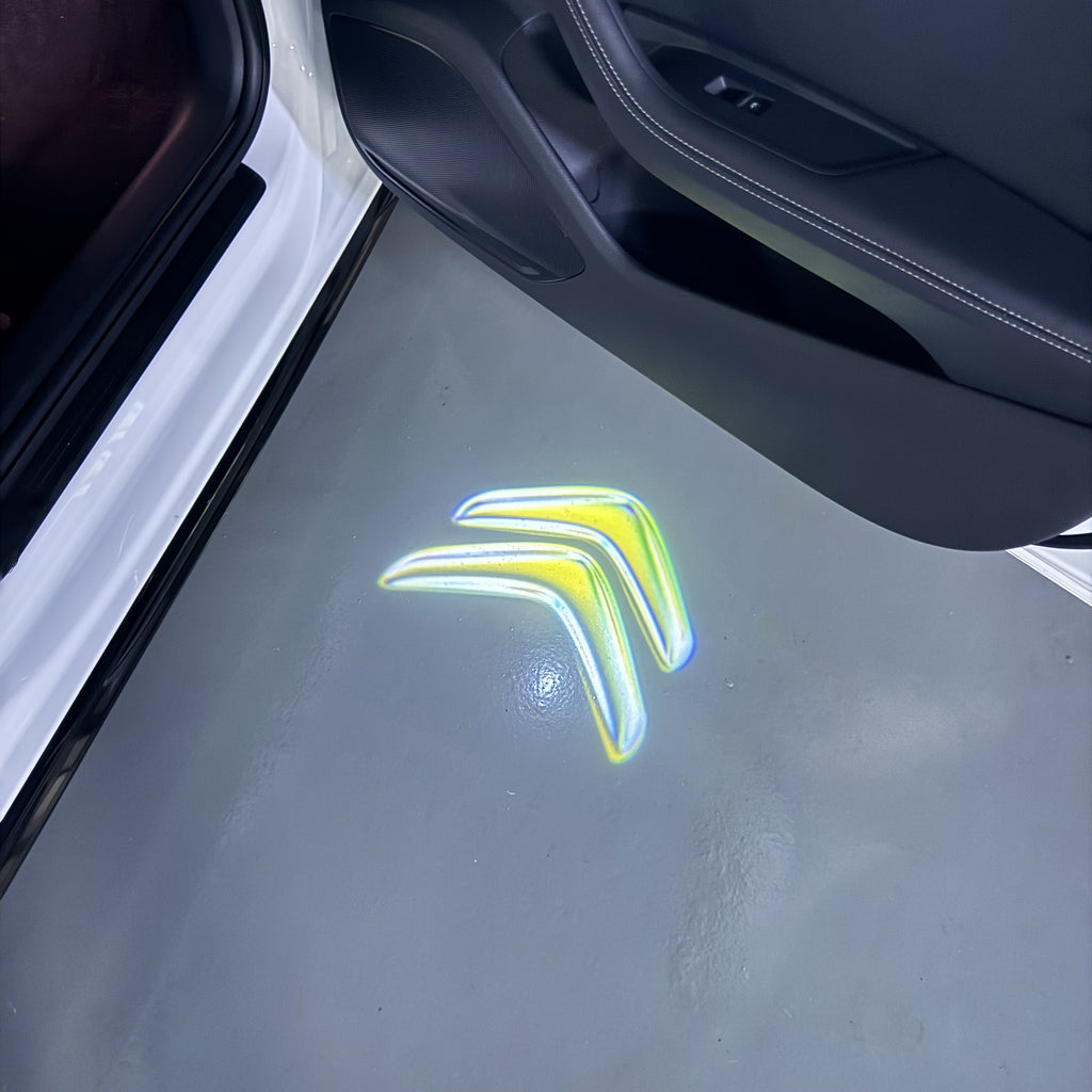 CITROËN ORIGINAL LOGO PROJECTOT LIGHTS (quantity 1 = 2 Logo Films /2 door lights）Nr.2805S13b6