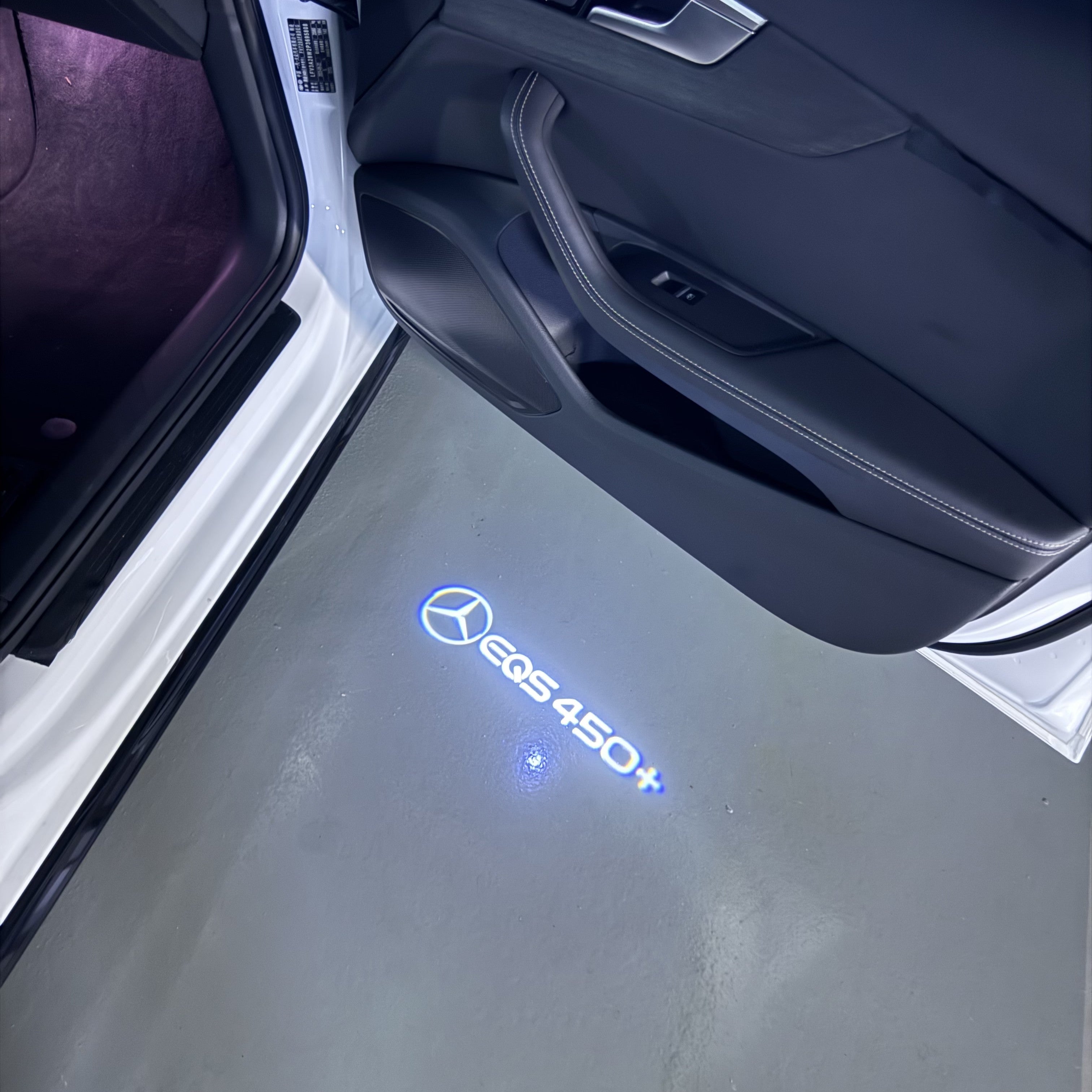 MERCEDES BENZ EQS 450+ LOGO PROJECTOT LIGHTS  (quantity 1 = 1 set /2 door lights with 2 logo films)Nr.02M182