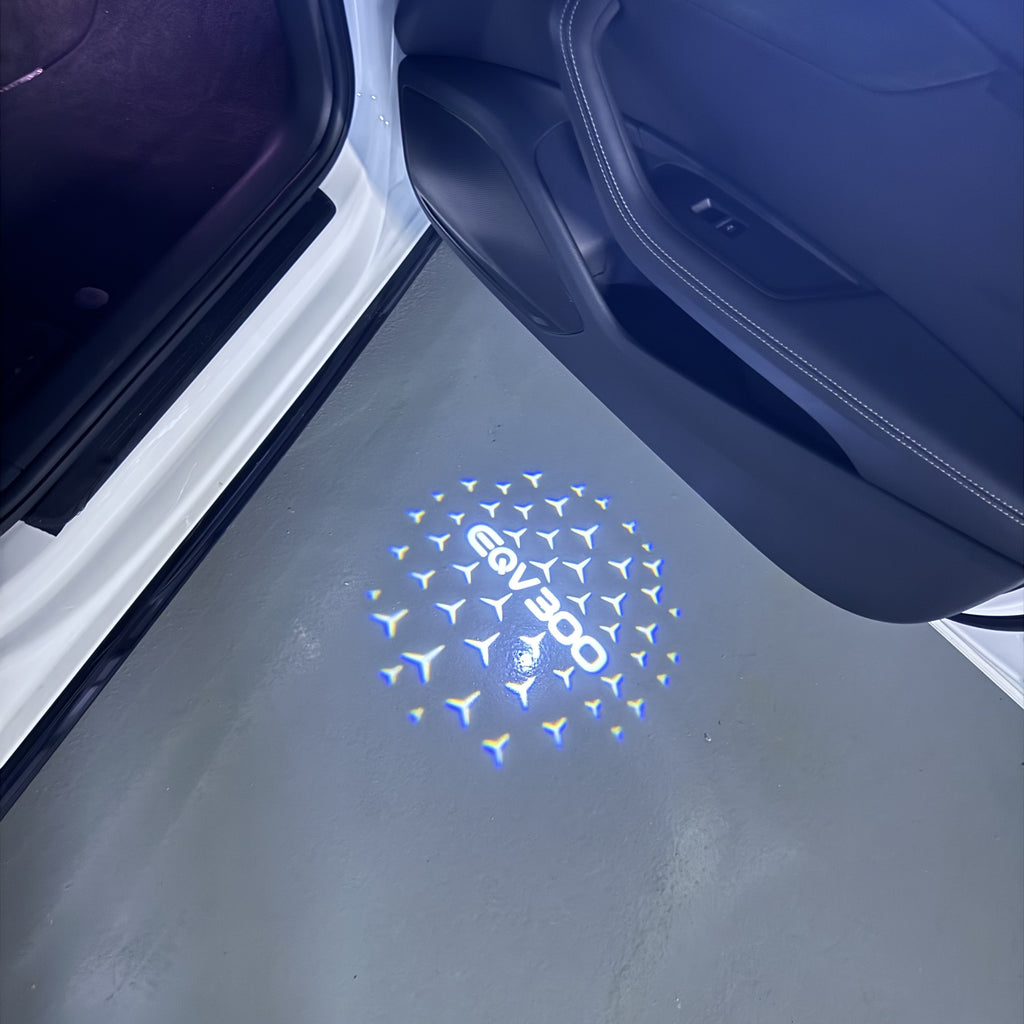 MERCEDES BENZ EQV 300  LOGO PROJECTOT LIGHTS  (quantity 1 = 1 set /2 door lights with 2 logo films)Nr.02M149