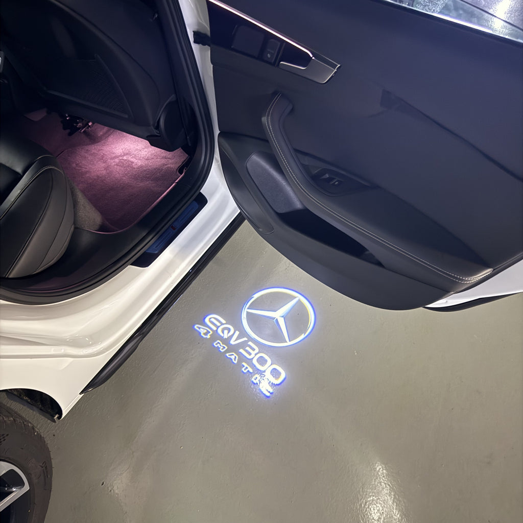 MERCEDES BENZ EQV 300  LOGO PROJECTOT LIGHTS  (quantity 1 = 1 set /2 door lights with 2 logo films)Nr.02M147