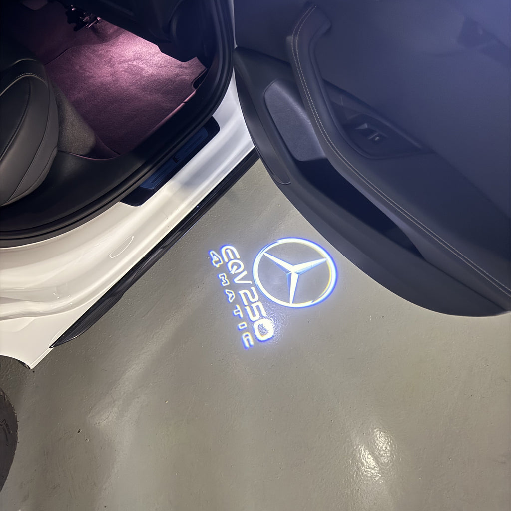 MERCEDES BENZ EQV 250  LOGO PROJECTOT LIGHTS  (quantity 1 = 1 set /2 door lights with 2 logo films)Nr.02M145