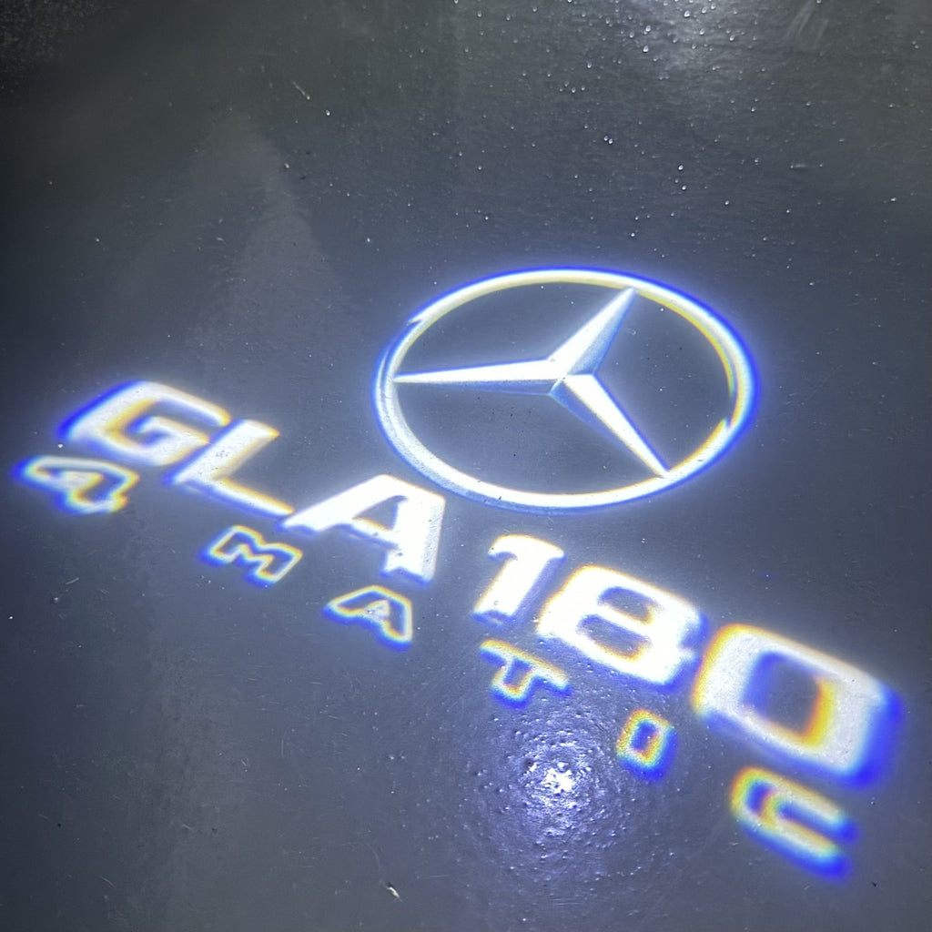 MERCEDES BENZ GLA 180 LOGO PROJECTOT LIGHTS  (quantity 1 = 1 set /2 door lights with 2 logo films)Nr.02M405
