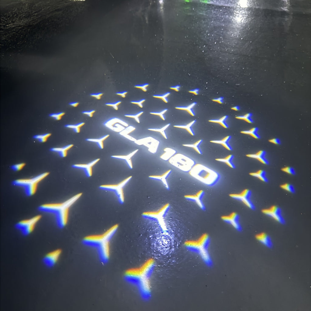 MERCEDES BENZ GLA 180 LOGO PROJECTOT LIGHTS  (quantity 1 = 1 set /2 door lights with 2 logo films)Nr.02M403