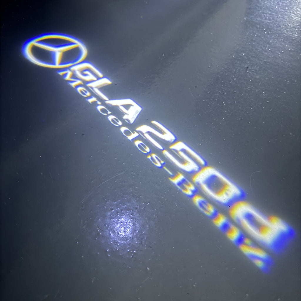 MERCEDES BENZ GLA 250d LOGO PROJECTOT LIGHTS  (quantity 1 = 1 set /2 door lights with 2 logo films)Nr.02M414