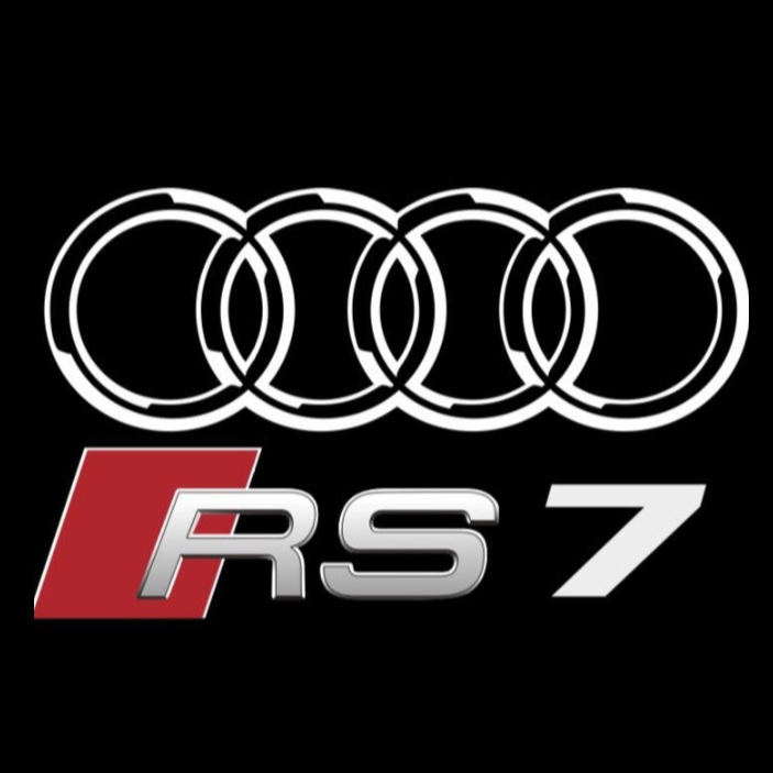 AUDI RS7 LOGO PROJECTOT LIGHTS Nr.138 (Menge 1 = 2 Logofolien /2 Türleuchten） 