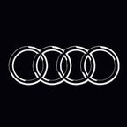 AUDI 4 RINGS LOGO PROJECTOT LIGHTS Nr.09  (quantity 1 = 2 Logo Films /2 door lights）
