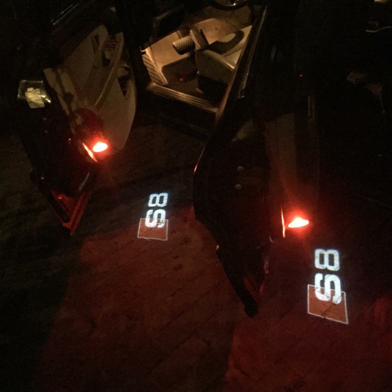 AUDI S8 LOGO PROJECTOT LIGHTS Nr.29  (quantity 1 = 2 Logo Films /2 door lights）