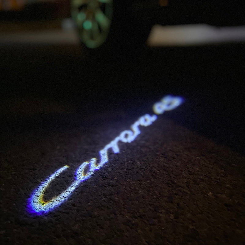 PORSCHE Carrera LOGO PROJECTOT LIGHTS Nr.8080 (quantità 1 = 2 pellicole logo / 2 luci porta) 