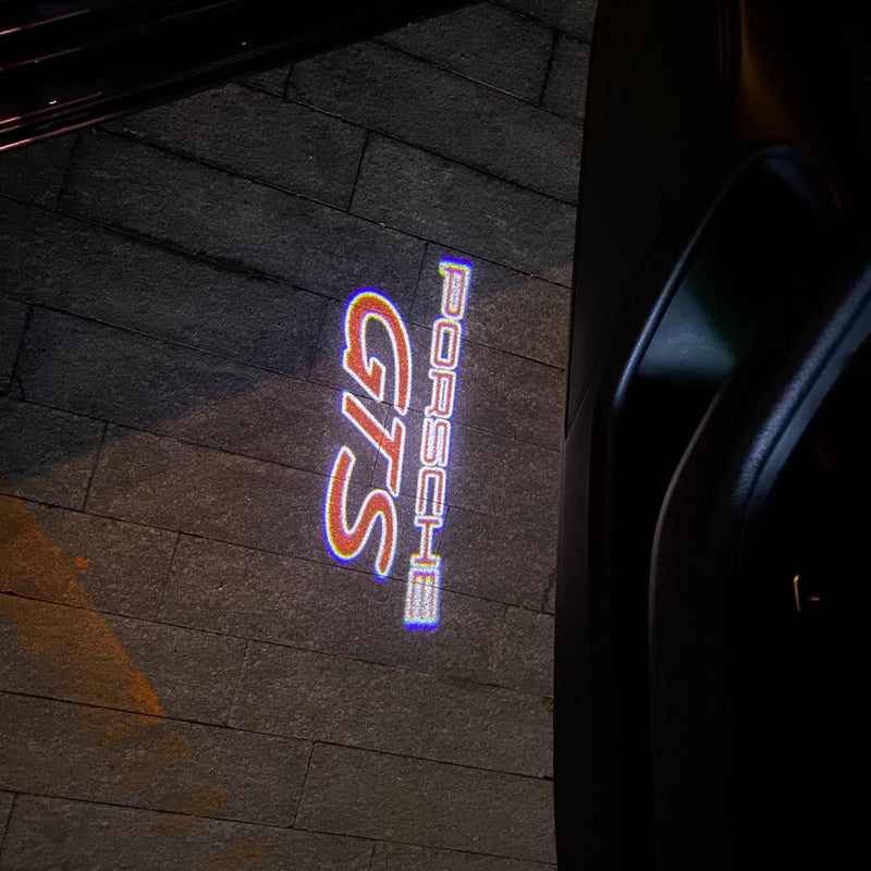 PORSCHE GT LOGO PROJECTOT LIGHTS Nr.8098 (Menge 1 = 2 Logofolie / 2 Türleuchten)