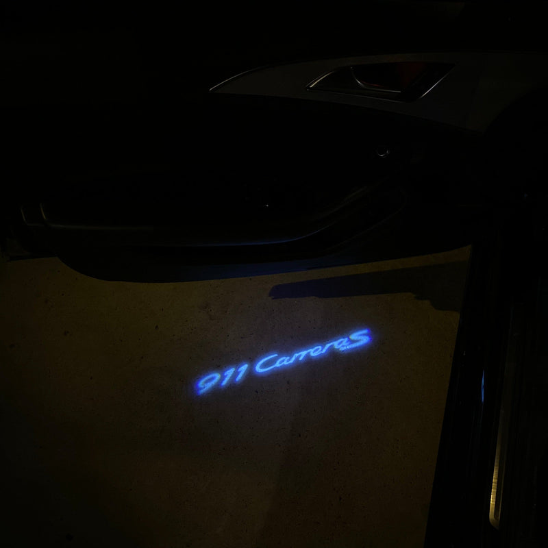 PORSCHE Carrera LOGO PROJECTOT LIGHTS Nr.8082 (Menge 1 = 2 Logofolie / 2 Türleuchten) 