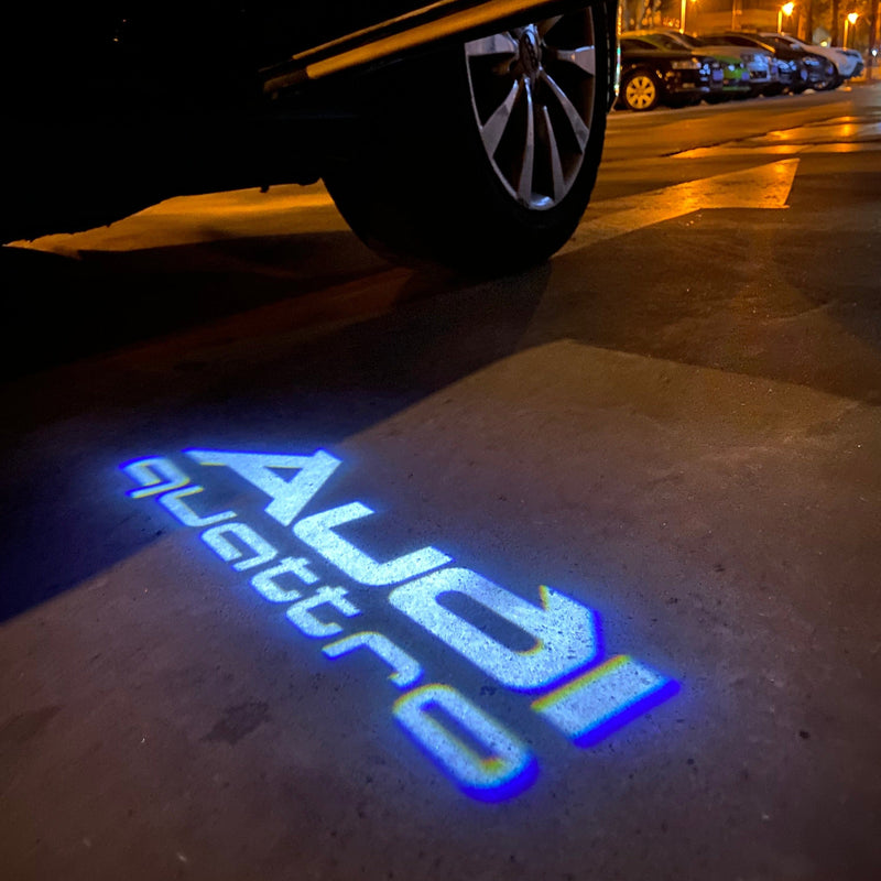 AUDI QUATTRO LOGO PROJECTOT LIGHTS Nr.958 (Menge 1 = 2 Logofolien /2 Türleuchten） 