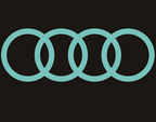 AUDI 4 RINGS LOGO PROJECTOT LIGHTS Nr.08  (quantity 1 = 2 Logo Films /2 door lights）