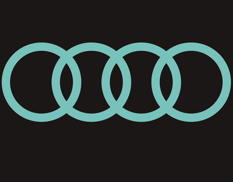 AUDI 4 RINGS LOGO PROJECTOT LIGHTS Nr.08 (Menge 1 = 2 Logofolien /2 Türleuchten） 