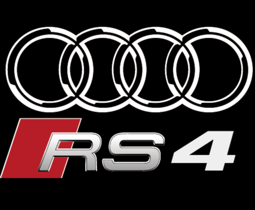 AUDI RS4 LOGO PROJECTOT LIGHTS Nr.130 (Menge 1 = 2 Logofolien /2 Türleuchten） 