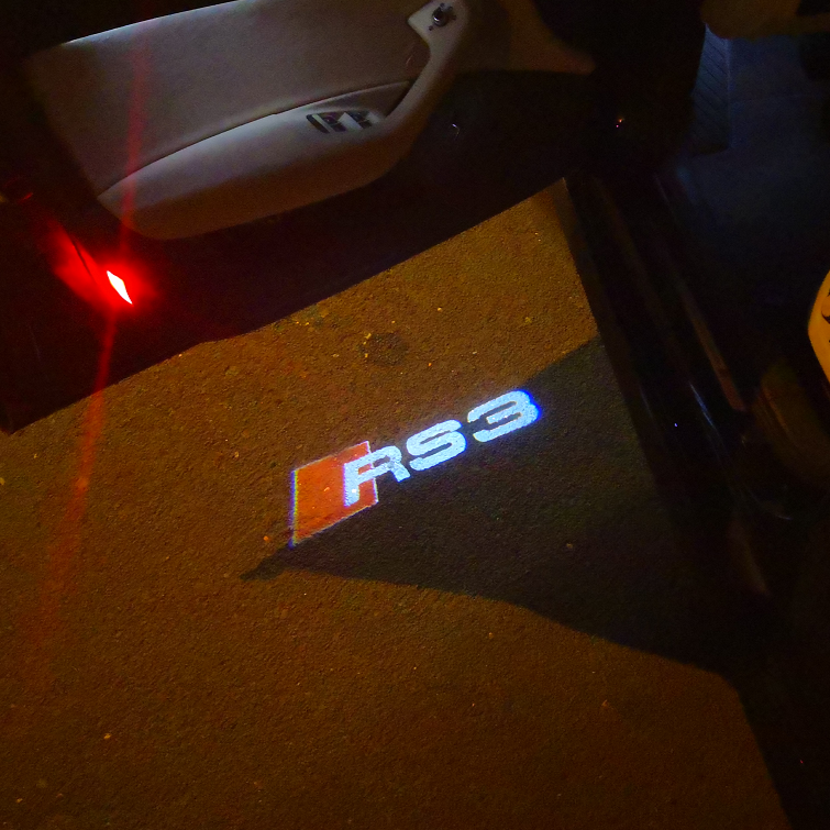 AUDI RS3 LOGO PROJECTOT LIGHTS Nr.52 (Menge 1 = 2 Logofolien /2 Türleuchten） 