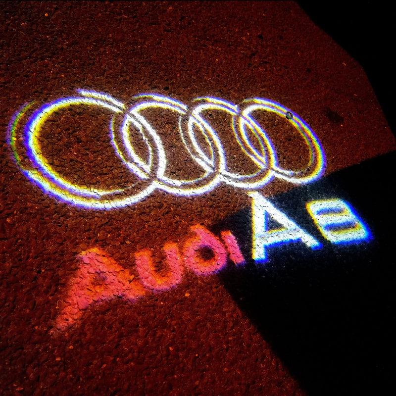 AUDI A8 LOGO PROJECTOT LIGHTS Nr.46 (quantità 1 = 2 pellicole logo /2 luci porta） 