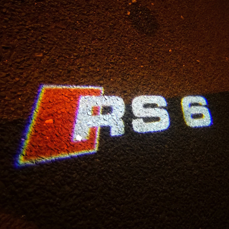 AUDI RS6 LOGO PROJECTOT LIGHTS Nr.55 (Menge 1 = 2 Logofolien /2 Türleuchten） 